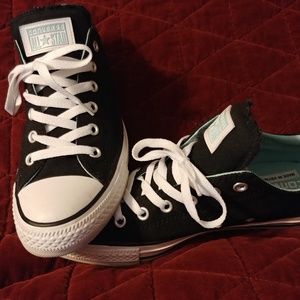 Converse All Star black and mint low tops